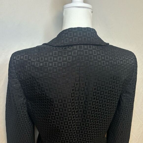 Elie Tahari Monogram Black Square Suit Set Jacket Pants Women’s Button Up - Picture 7 of 13